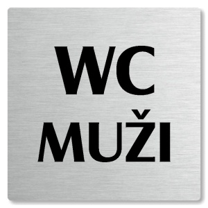 WC muži, 80x80mm, stříbrná, Nevada